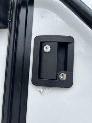 "Repaired" damage to door