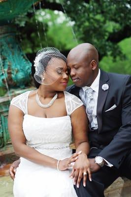 Wedding portraits at Sam Houston park.