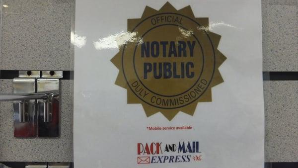 Notary Public available during business hours (no appointment necessary)