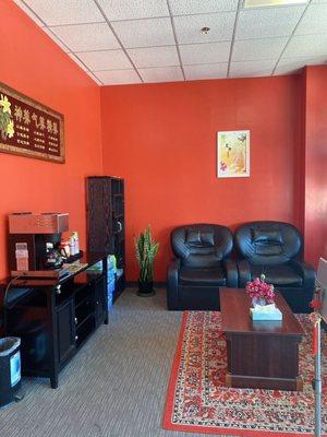 Waiting area at Balance Chi Massage