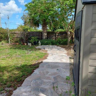 Walkway and sitting area