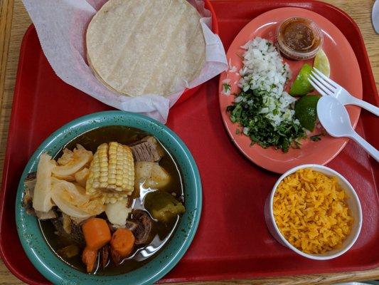 Caldo De Ros (small) for $6.99.  Very delicious.