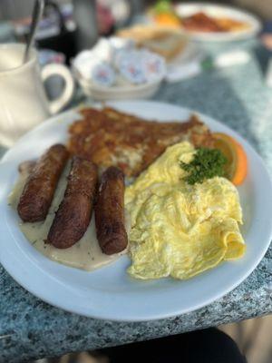 Heartland breakfast:  well done hash-browns.