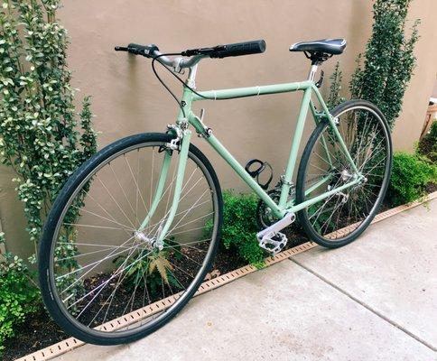 Fresh powder coat on old steel frame bike. 10/10 would recommend