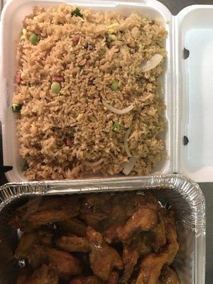 50pc Family Special! Comes with a large box of Fried Rice, Celery and dressing and a 2 liter beverage