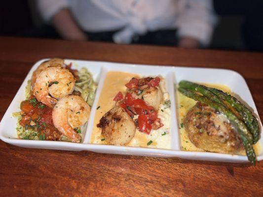 Shrimp, Crab Cake and Scallops