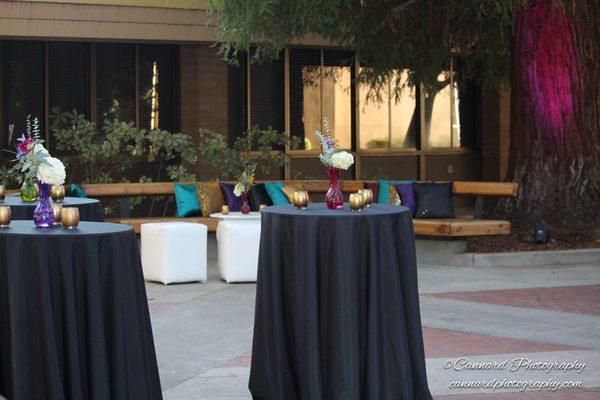 The Friedman Courtyard set up for the Annual Glow for Gold Gala.