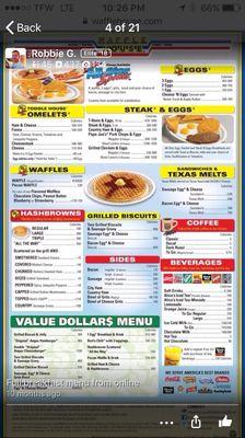 Full menus online