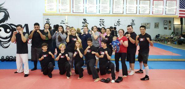 Fight club self defense class is growing, we are having so much fun