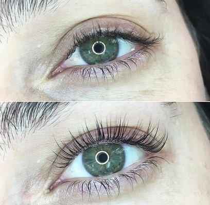 All natural lashes! We just did and brow tint and lift!