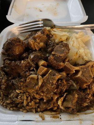 Oxtails, Cabbage, and Rice & Peas