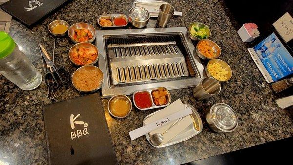 Table with banchan