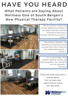 Have you heard what people are saying about our new Physical Therapy facility?