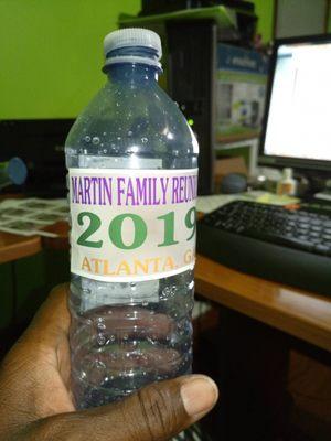 Personalized labels for bottle water