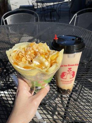 Tropical Delight Crepe and Coconut Bubble Tea