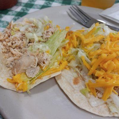 Chicken Taco With Just Chicken, Lettuce, and chesse