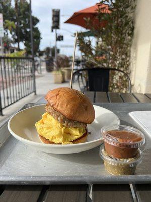 Sausage breakfast sandwich