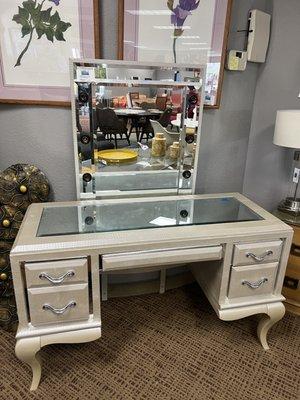 grey leather wrapped Vanity