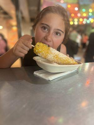 Corn for my 9yr old with butter and parm.