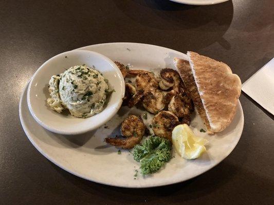 Blackened shrimp plate