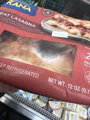 Mold on a frozen lasagna. They do not follow standard food handlers guidelines.