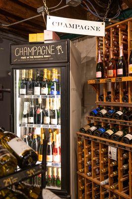 Our Champagne selection which includes a selection of chilled champagne bottles.