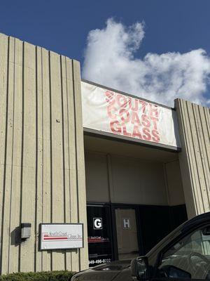 Exterior of South Coast glass. Very easy to find.