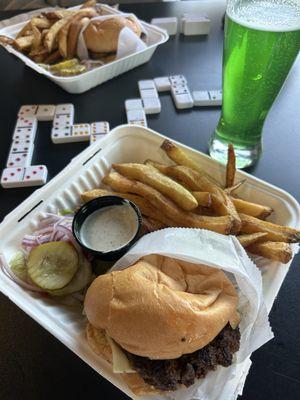 Burger and beer