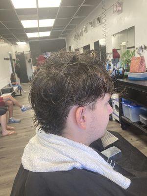 Men's perm, beach waves