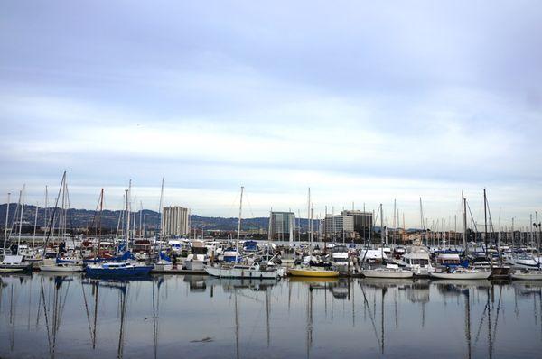 World-class bay views from the Emeryville Boat Harbor