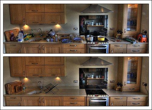 Before and after kitchen