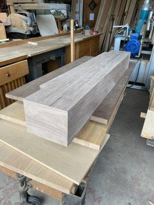 Walnut Box Mantle ( no stain ) w//Notch