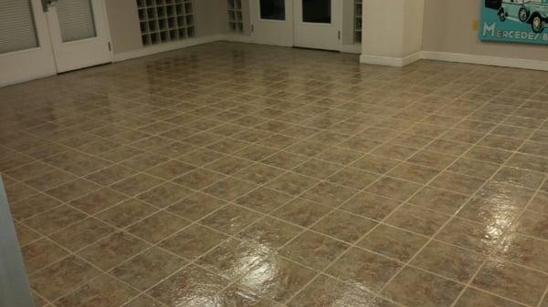 After a deep cleaning of ceramic tile.