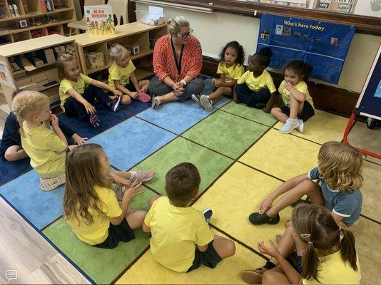 Morning Meeting in Pre-K.