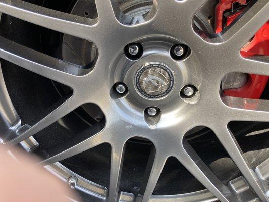 Damaged wheel by careless employees.