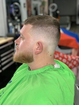 Bald fade and beard done by Anthony (@rawwkutz)