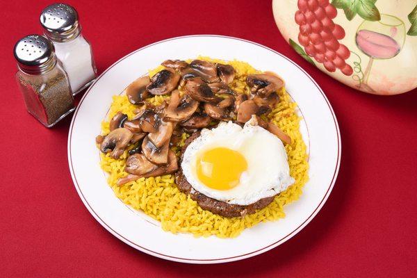 Mushroom gravy Loco Moco