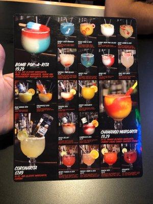 Drink menu