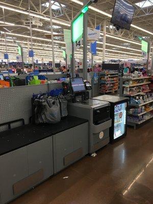 Self-checkout is now larger than regular checkout stands...