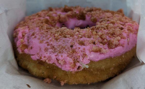 Strawberry vegan donut