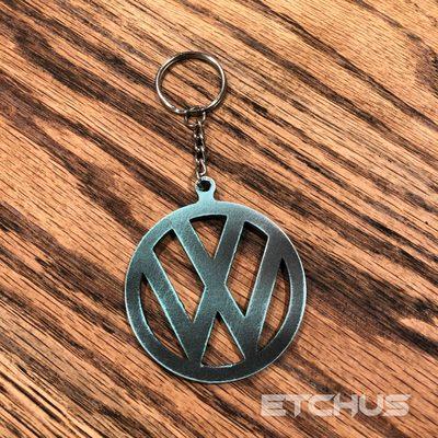 Weathered VW Keychain in Tiffany Blue with some black weathering!