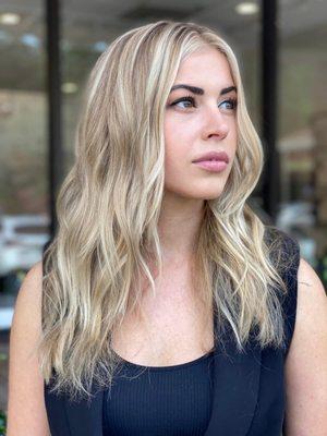 Perfect blonde highlights and lowlights