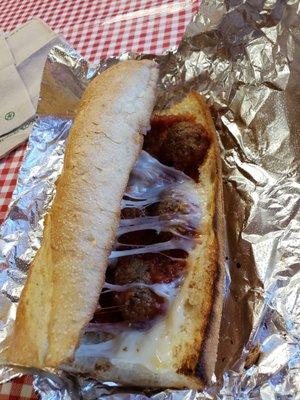 Meatball sub with cheese