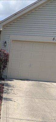 Exterior trim and garage painted; wood above garage replaced