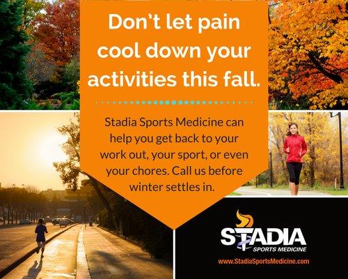 Don't let pain cool down your activities this fall.