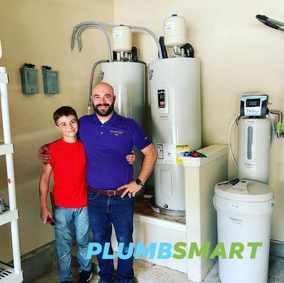 Father and Son install today for PlumbSmart.