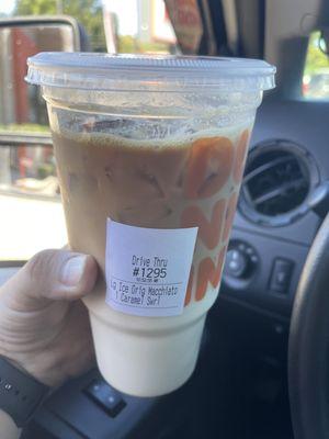 Large iced caramel macchiato