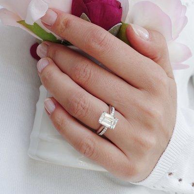 Emerald cut solitaire