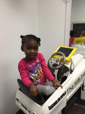 She loves the chairs they are perfect for kids who are sometimes nervous about going to the salon. Its AMAZING!!!!