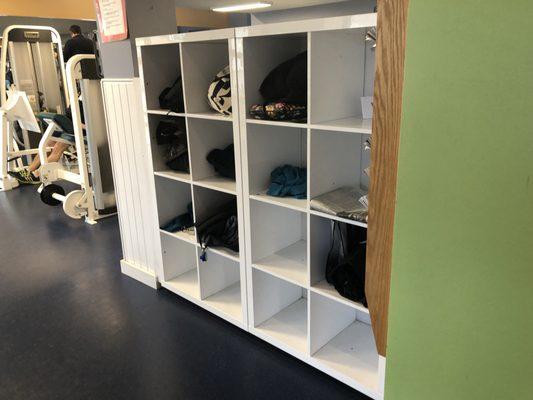 Sunday, February 24, 2019: cubby hole storage on first floor.